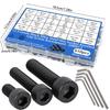 610pcs Grade 10.9 Black Hex Socket Head Cap Screw, Bolt, and Nut Kit; Machine Screws; High Strength Screws.