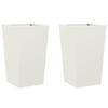VidaXL Jardinières 2 pcs blanc 45x45x75 cm acier, jardinière d'extérieur, boîte à fleurs, boîte de jardin, jardinière de 851097
