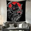 Anime Samurai Cat Pattern Home Decor Tapestry, Wall Hanging, Decorative RV Wall Cloth.MGT0918185