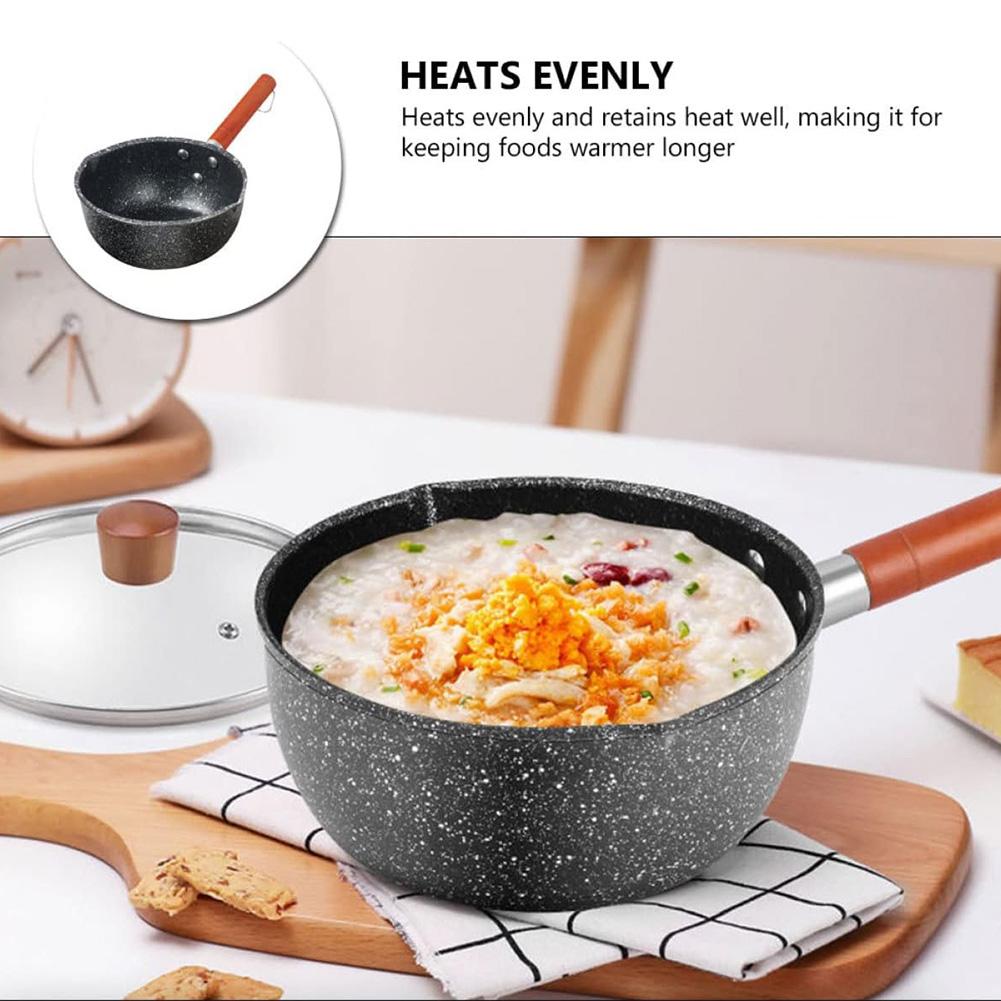 Nonstick Sauce Span Medical Stone Omelette Pan Long Handle Induction Frying Pan Universal Instant Noodle Pot Kitchen Accessories