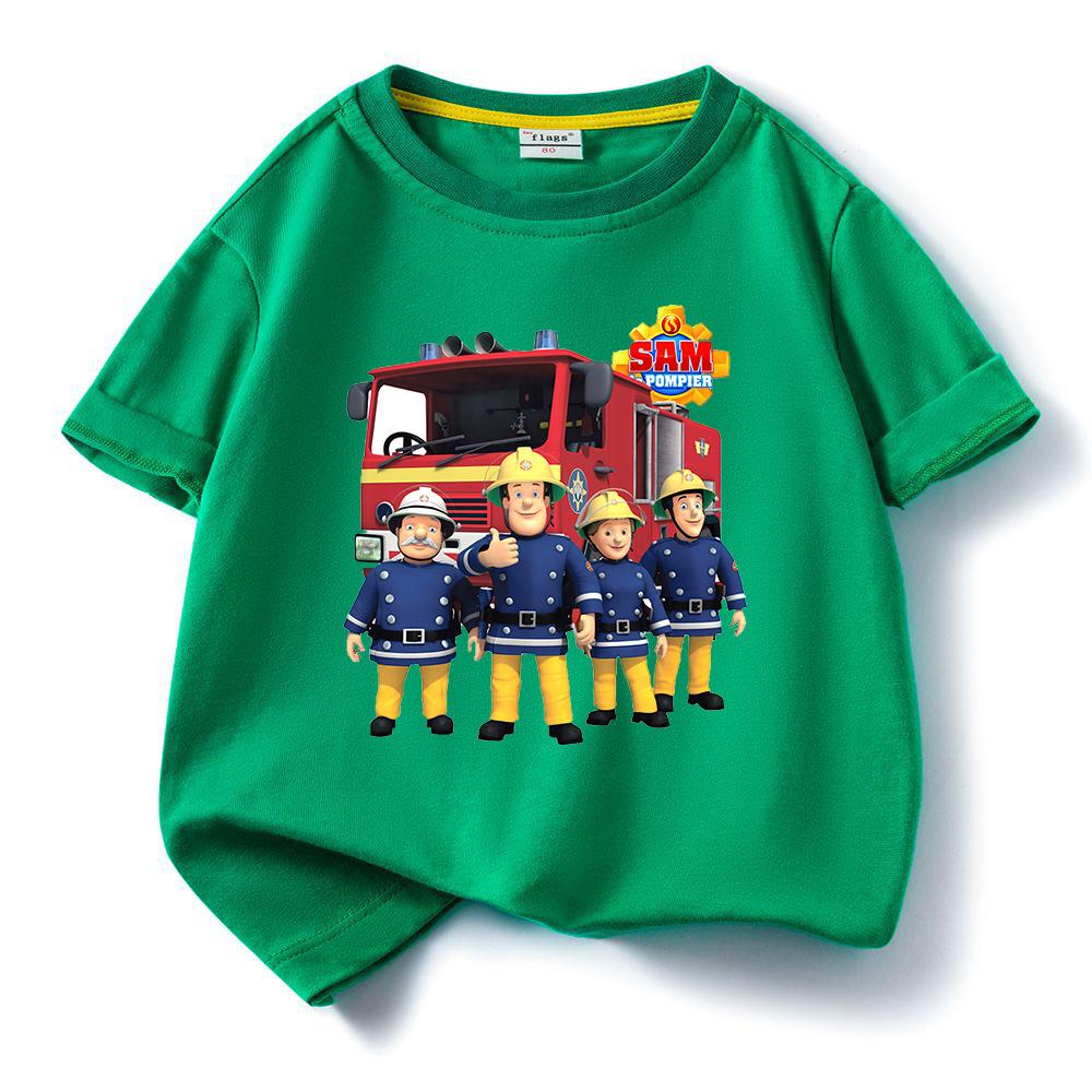 Fireman Sam Tshirt for Kids Boys Short Sleeve Tee T Shirt Girls Tops Short Sleeve Kids Clothing