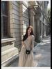 2024 Women's French Square Neck Long Sleeve A-Line Dress - Spring/Autumn Waist-Slimming Maxi
