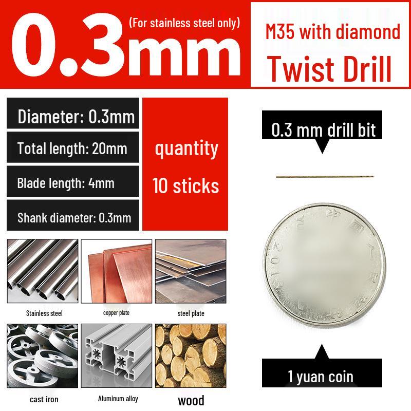 Set di punte da trapano HSS M35 al Cobalto per Legno, Metallo, Acciaio Inossidabile - Alta Durezza