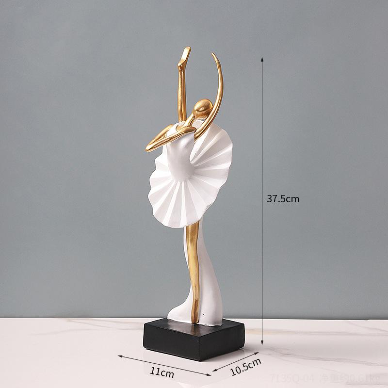 Modern Creative Ballet Dancer Girl Figure Resin Ornaments Children's Room Figurines Decoration Home Office Desk Sculpture Crafts