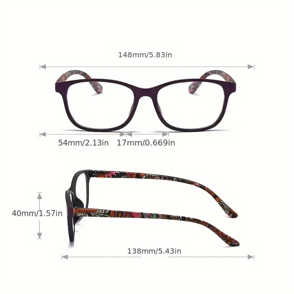 6PCS Fashion Square Reading Glasses for Men Women Large Frame Presbyopia Eyeglasses High-definition Eyewear