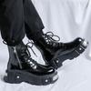 New men's Martin boots British thick heel platform locomotive boots round head lace-up tooling lace-up short boots tide 3986-R