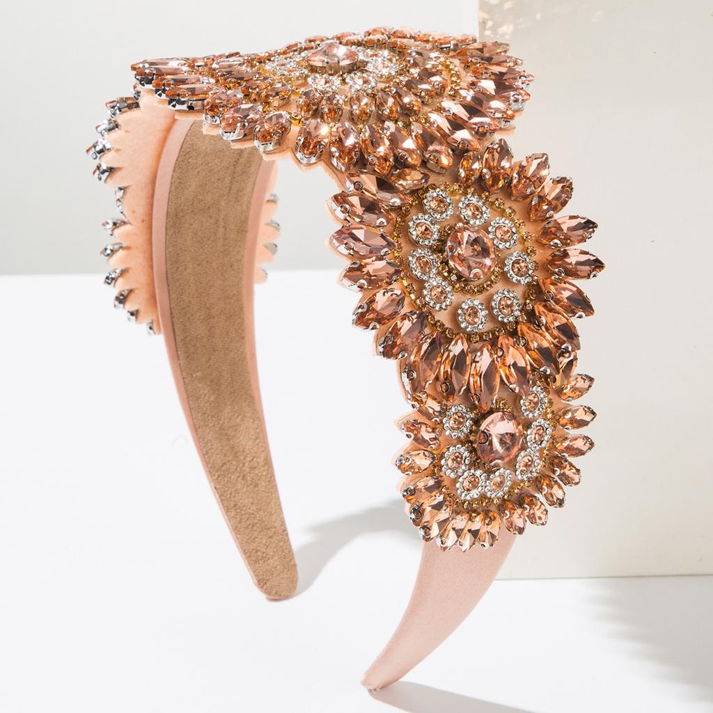 Luxuriöse Barock-Stirnbänder Voll Diamant Breite Kanten Haarband Haaraccessoires für Damenparty Glänzendes Haarband Reifen Kopfschmuck