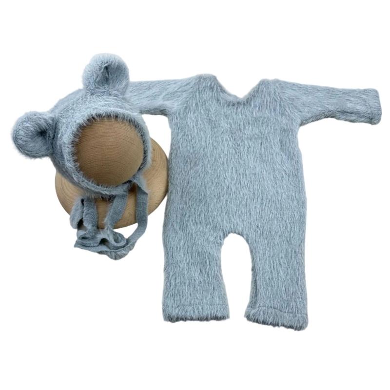 Baby Photography Props Bear Shape Outfit and Hat Set Boy Girl Outfit Photo Shoot Clothes Baby Costume Clothing