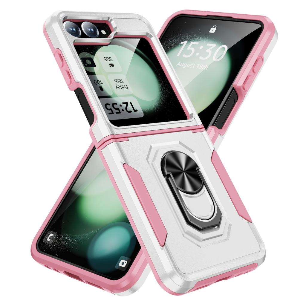 For Samsung Galaxy Z Flip6 5G Case Military Grade Ring Kickstand PC+TPU Phone Cover