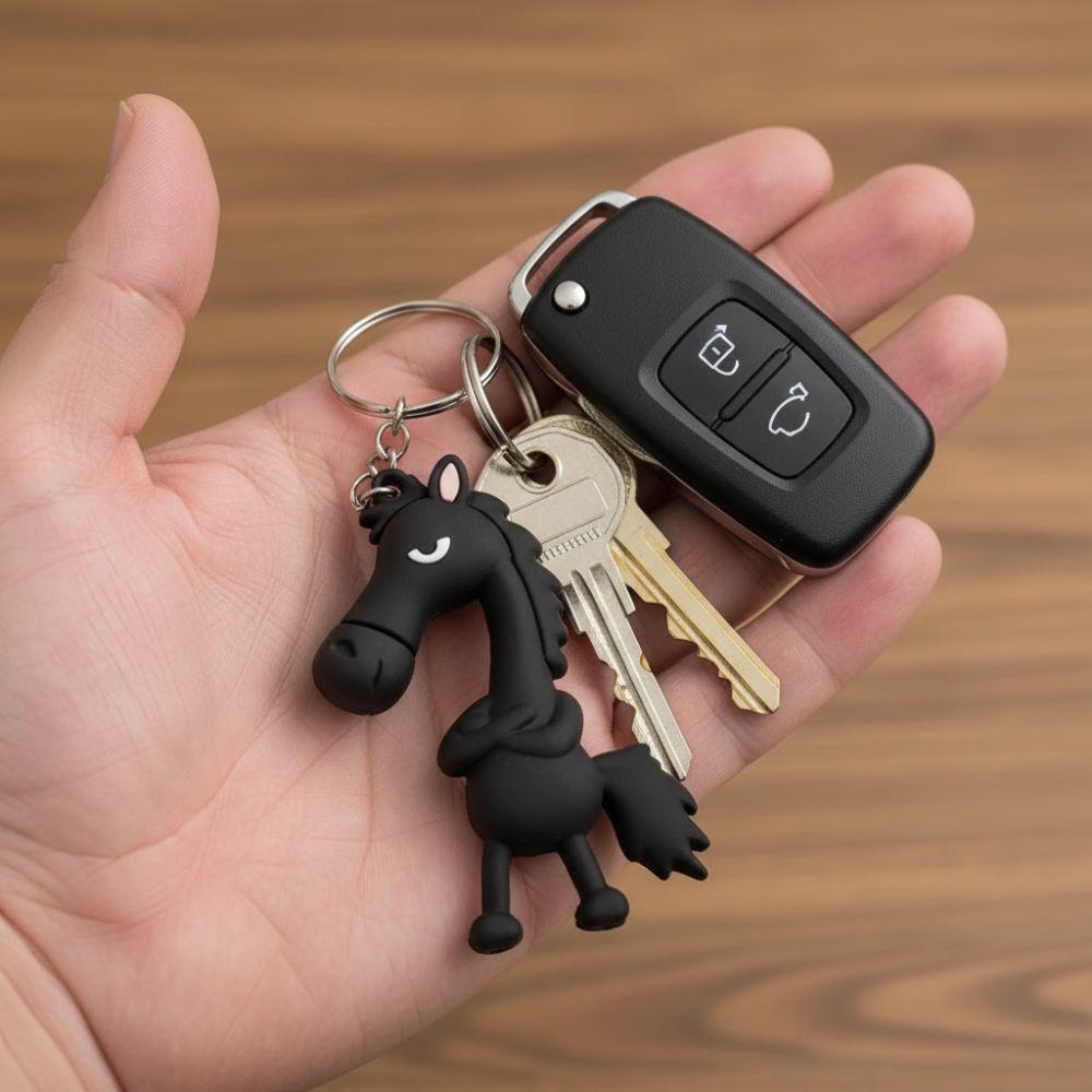 Chinese Mascot Dolls Horse Pendant Keychain The Chosen Black Horse Bag Pendant  Christmas Gifts