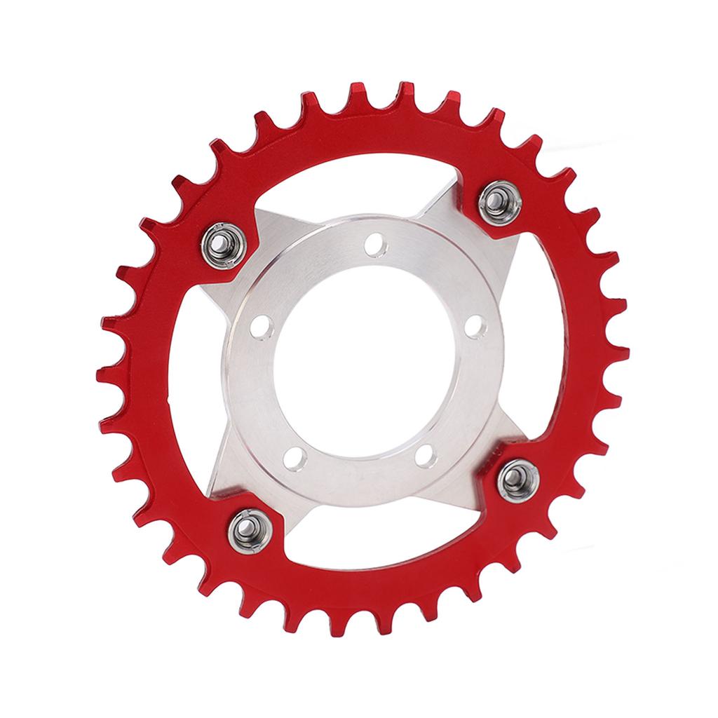 34T 104 BCD Electric Bike Chainring and Adapter for Bafang BBS01 BBS02 Mid Drive Motor Red