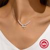 S925 Sterling Silver Necklace Fairy Temperament Versatile Simple Fishing Line Neck Chain Niche Bow Drip Oil Collarbone Chain