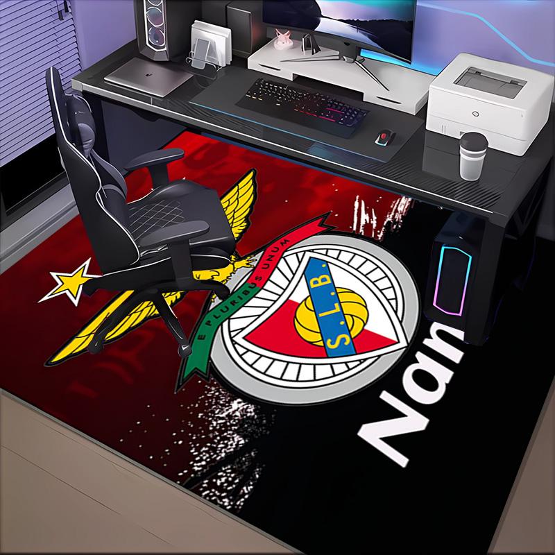 Tappeto Personalizzato con Nome Stemma Calcio Benfica, Tappeto da Gioco, Tappetino per Camera da Letto Soggiorno Ingresso, Idea Arredo Casa Regalo per Natale Compleanno