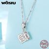 WOSTU 925 Silver Religious Openable Bible Book Charm Cross Faith Pendant Celtic Knot bead Fir Bracelet DIY Family Gift