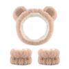 Corsula Stirnband Hautpflege Bär Haarband Make-up Haarband für Yoga, Make-Up, Waschen, Gesicht, Dusche, Schönheit, Hautpflege Packung mit 3 Handgelenk-Waschband, Spa H