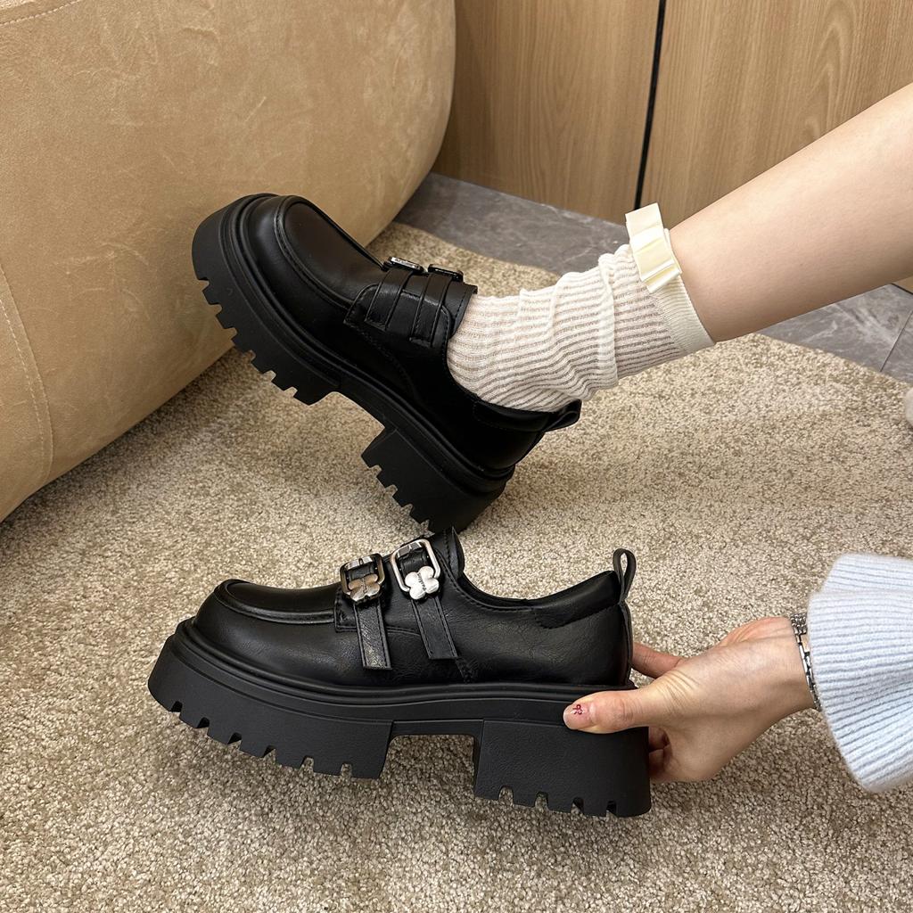 2024 Autumn Shoes for Women Platform Casual Woman Pumps British Style Oxfords Round Toe Female Footwear Preppy New Retro