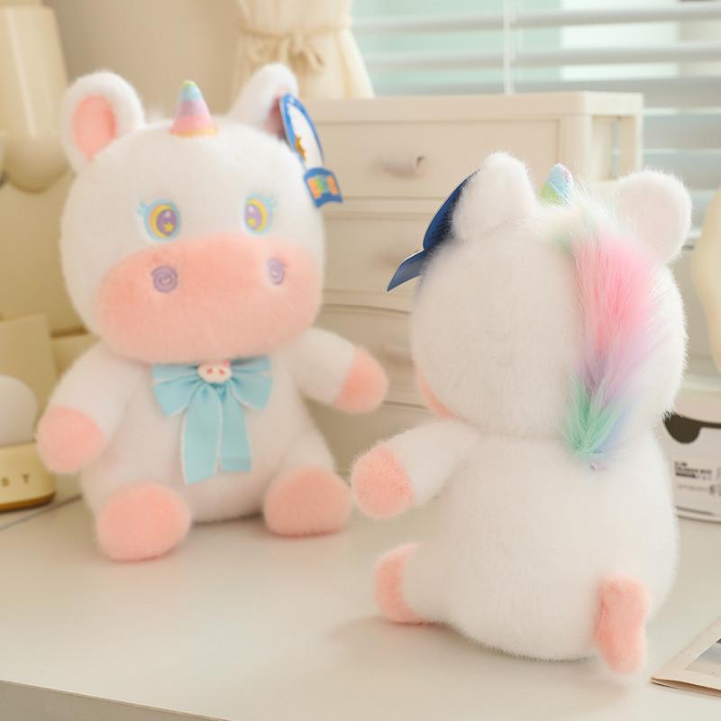 Unicorn Tie Bow Animal Bow Stuffed Doll Toy Pillow Cushion Gift Ornaments