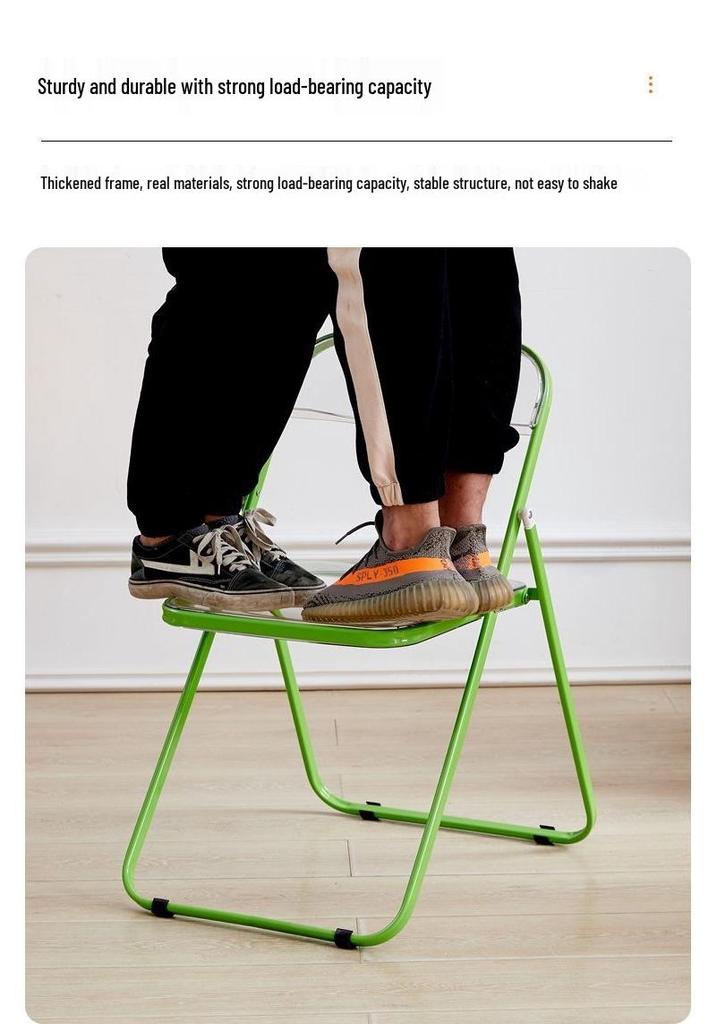 Acrylic Transparent Chair for Photos - Stylish, Portable, Light Luxury Coffee & Dining Chair, Ins Style.