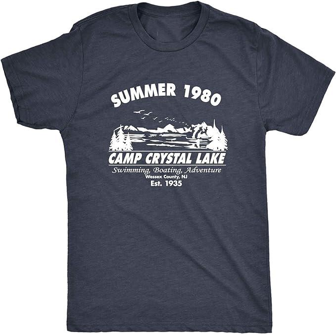 Mens T-shirt Camp Crystal Lake 1980 Spooky Halloween Graphic shirt XXL