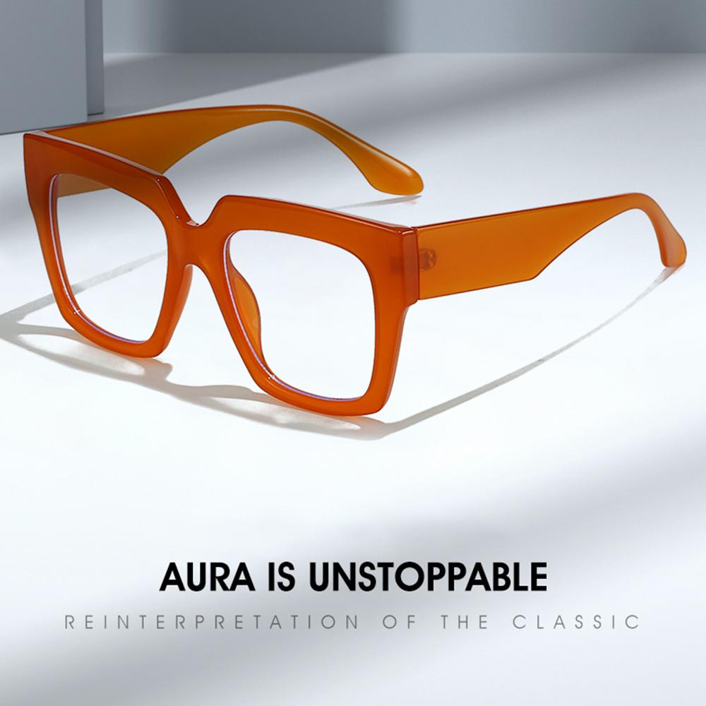 Fashion Oversized Blue Light Glasses Square Big Frame Non-Prescription Eyeglasses Women Men Gasses Frames