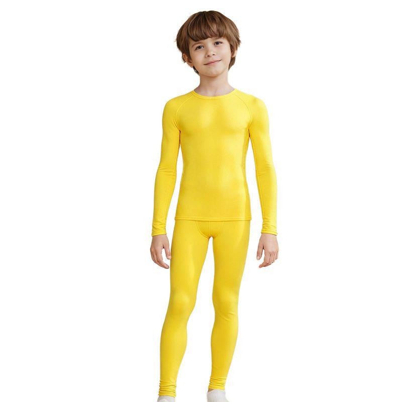 4-12 Years Kids Running Sweat-Wicking Quick-Dry Tights Set Fitness Suit