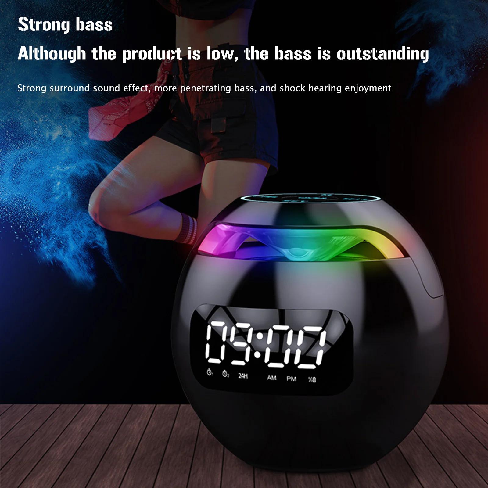 

LED Digital Smart Alarm Clock Wireless BT Speaker Portable LED Screen RGB Colorful Digital Alarm Clock Bedroom Decoration белый