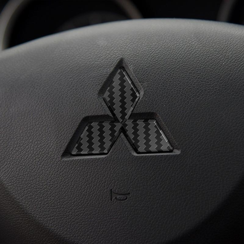 ABS Car Steering Wheel Center Emblem Sticker Auto Accessories For Mitsubishi ASX Lancer Pajero Outlander L200 EVO Lancer Pajero