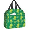 Cute Frog with Big Eyes Print Thermal Lunch Bag Insulated Bento Box Reusable Waterproof Lunch Bag for Office Picnic Hiking Beach