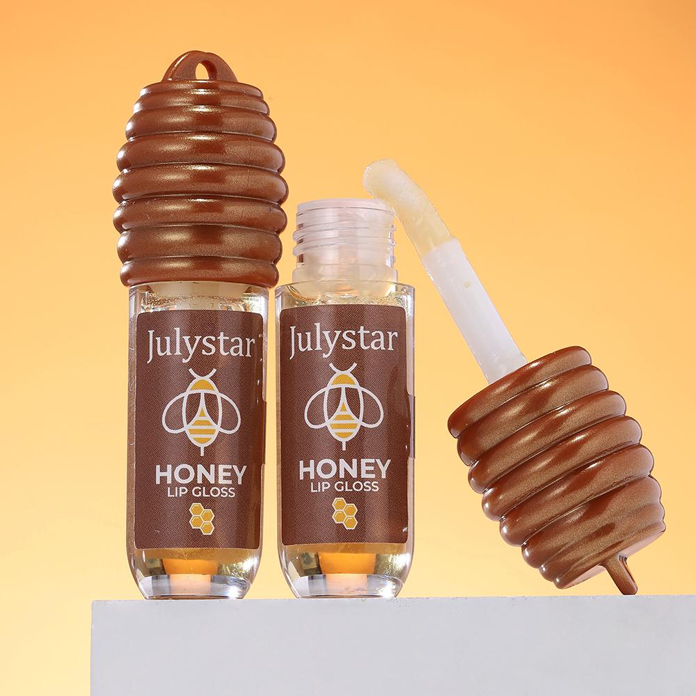 Julystar Honey Lip Gloss Moisturizing Hydrating Lip Oil Clear Glossy Lip Balm Natural Shine Juicy Lips Makeup for Women Girls