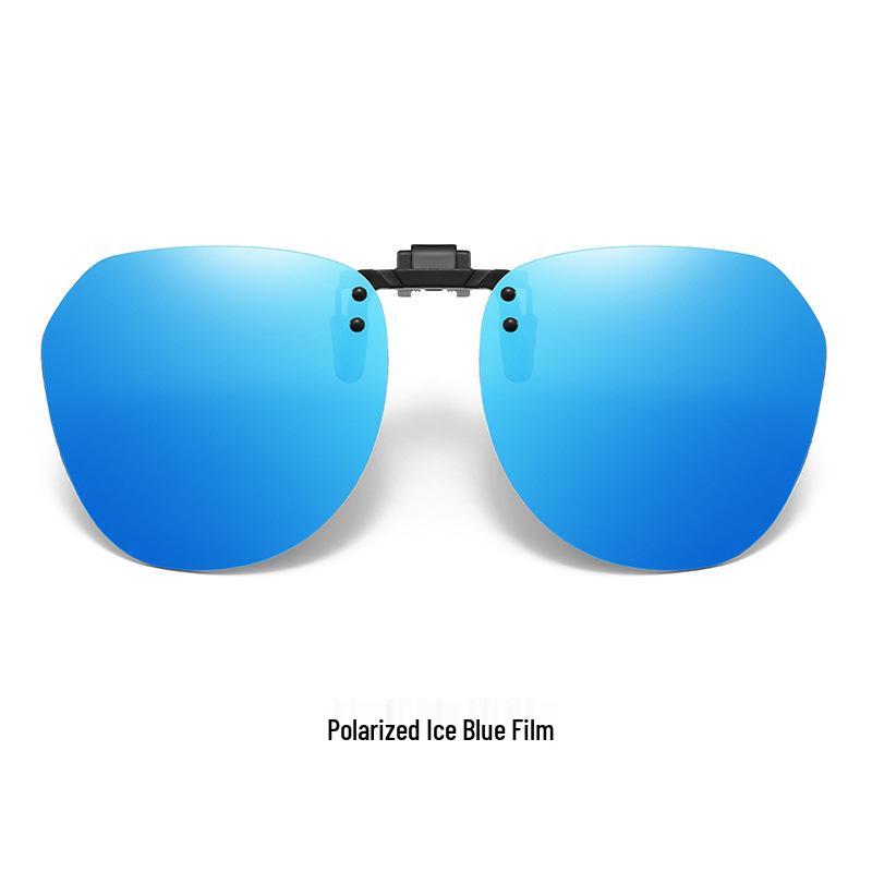Unisex Ultra-Light Polarized Flip-Up Clip-On Sunglasses for Driving with UV Protection for Prescription Glasses