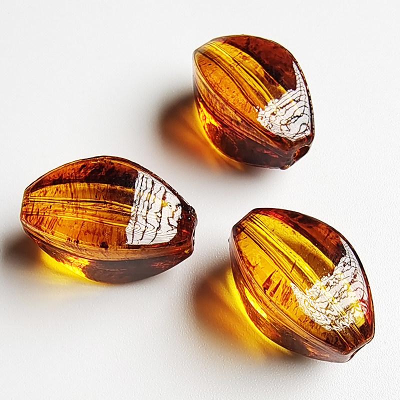 High Gloss Transparent Amber-Look Rhombus Beads for DIY Jewelry Making