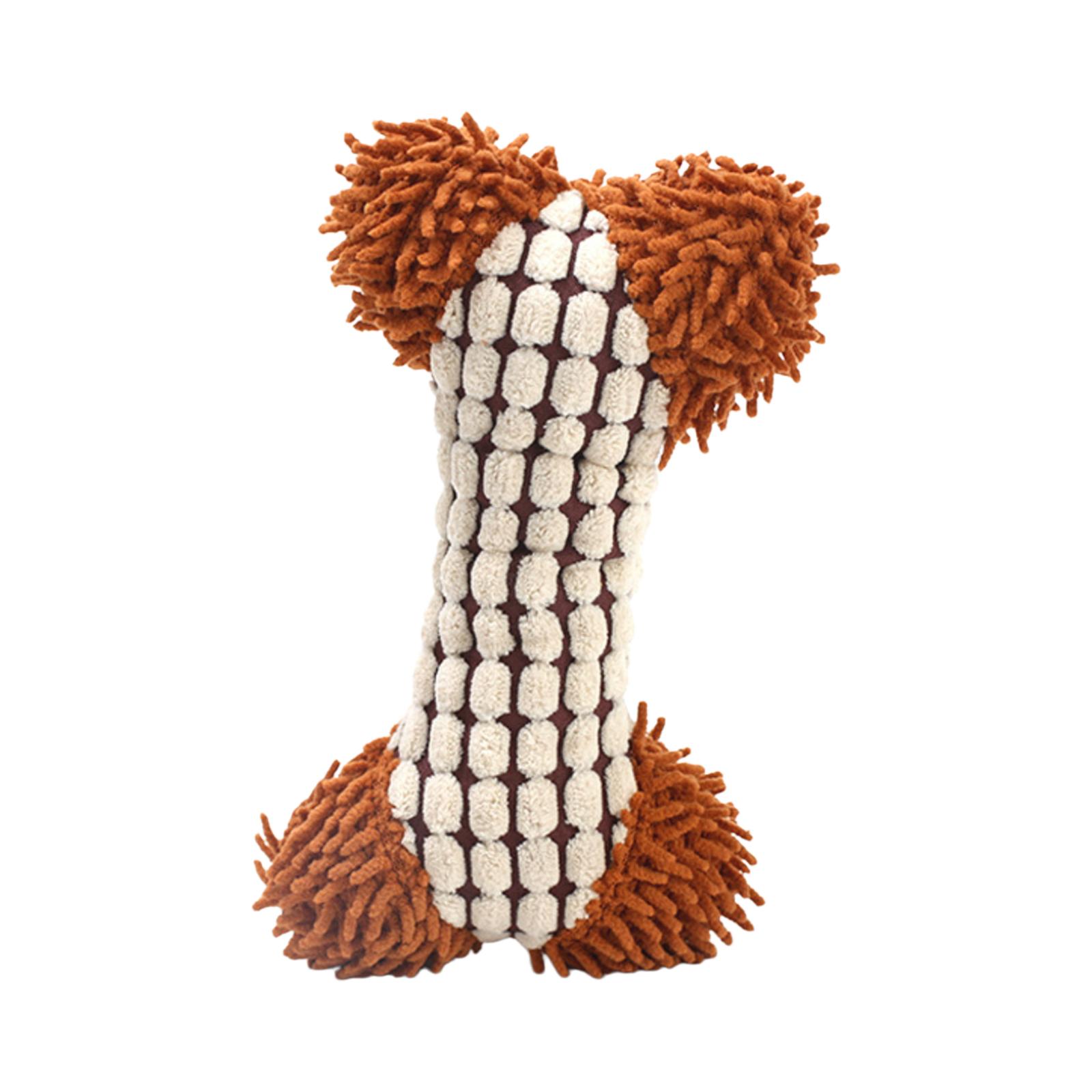 

Plush Bone Shaped Dog Toy Durable Textured Surface Soft Chew Toy for Dogs Interactive Pet Play Training Toy Suitable for All Breeds One Size бежевый