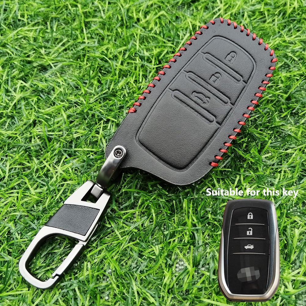 

Leather Car Key Case Cover For Toyota Corolla Se Camry 50 55 Tlc200 Yaris Land Cruiser Prado150 Rav4 Venza Sienna