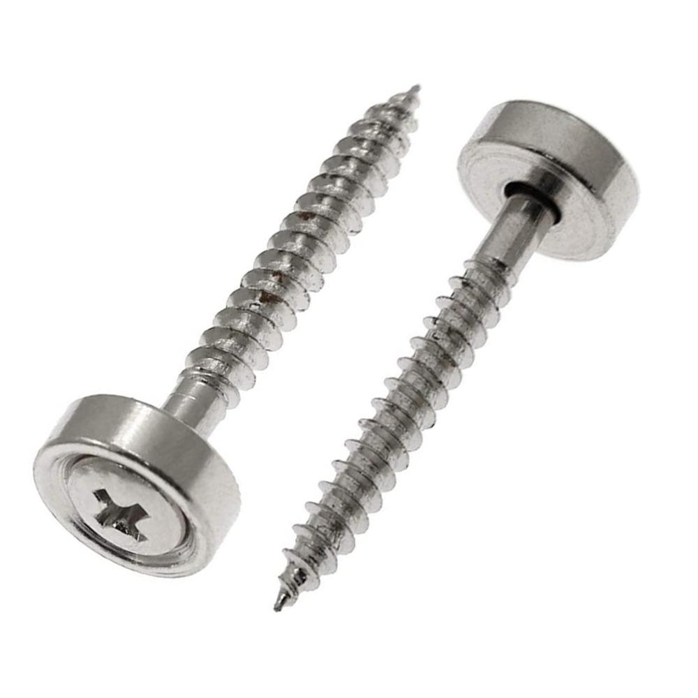 4PCS Metal Guitar Neck Mounting Screws Silver Guitar Neck Joint Ferrules Electric Guitar