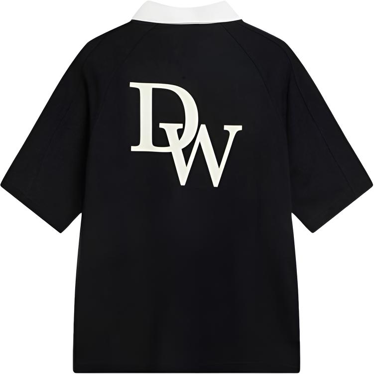 Li-Ning Polo Neck Letter Color Block Comfortable Versatile Loose Short Sleeve T-Shirt Men Tops APLV025-4