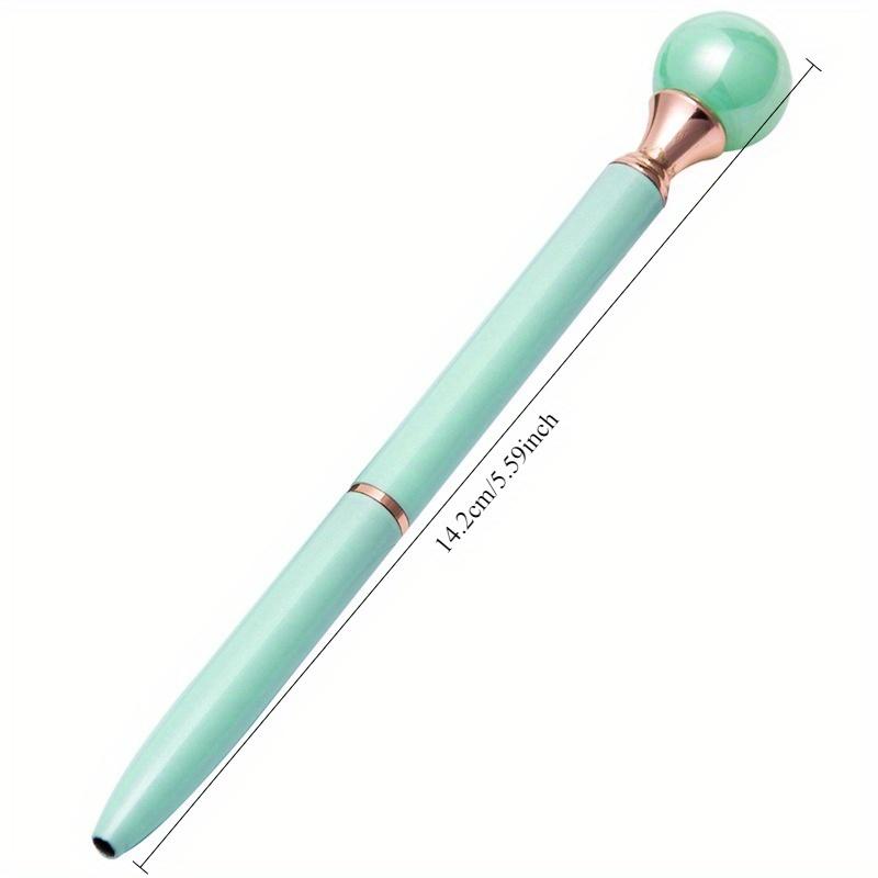 5Pcs Metal Material Imitation Pearl Pen, , Black Ink, 0.7mm, Retractable, Creative Stationery for School, Office
