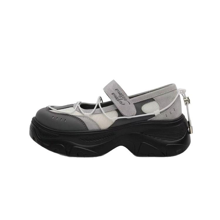 Masoism Été 2025 Nouvelles Chaussures Mary Jane à Plateforme pour Femmes Petite Augmentation de Hauteur Polyvalentes Sandales Sportives Décontractées