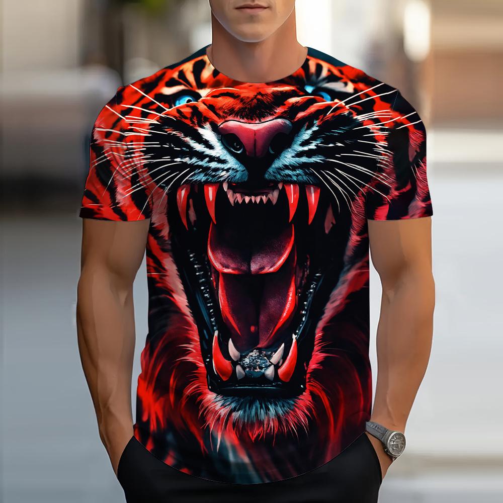 Sommer Männer Kinder 3D Gedruckt Leopard T-Shirt Mode Oansatz Tops Tees Männlichen Mode Kurzarm Kleidung Lässig Stilvolle Streetwear