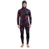 MORGEN SKY Neopren 5mm s fleecovou podšívkou Integrovaná kapuce Dlouhý John Přední zip Kamuflážní materiál Skin Spearfishing Potápěčský Skin Diving MY038 Pánský 2dílný