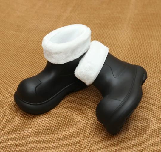 

Fashion Women s waterproof rain boots, solid rain boots, provide soft, fleece water shoes, short interval fashion 39-40