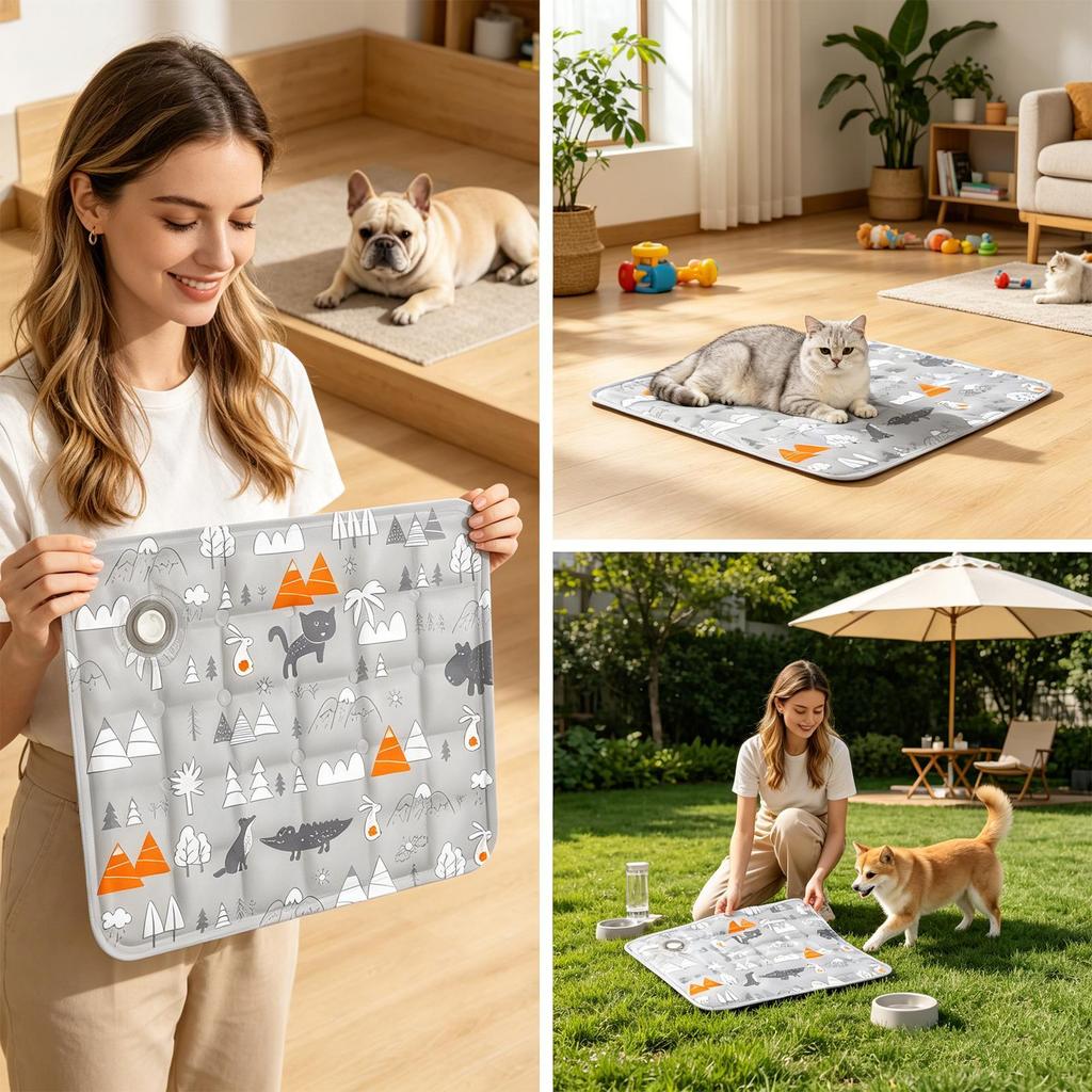 Cooling Pad For Dog Scratch Resistant Cold Pet Sleeping Mat Cooling Dog Bed Pad For Small Medium Large Puppy Kittens Indoor