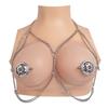 QKKQ Nipple Toys Breast Clamps Screw Locked Strapon Belt or Steel Chain Beads Chain Breast Clips with BDSM Collar Leather Choker