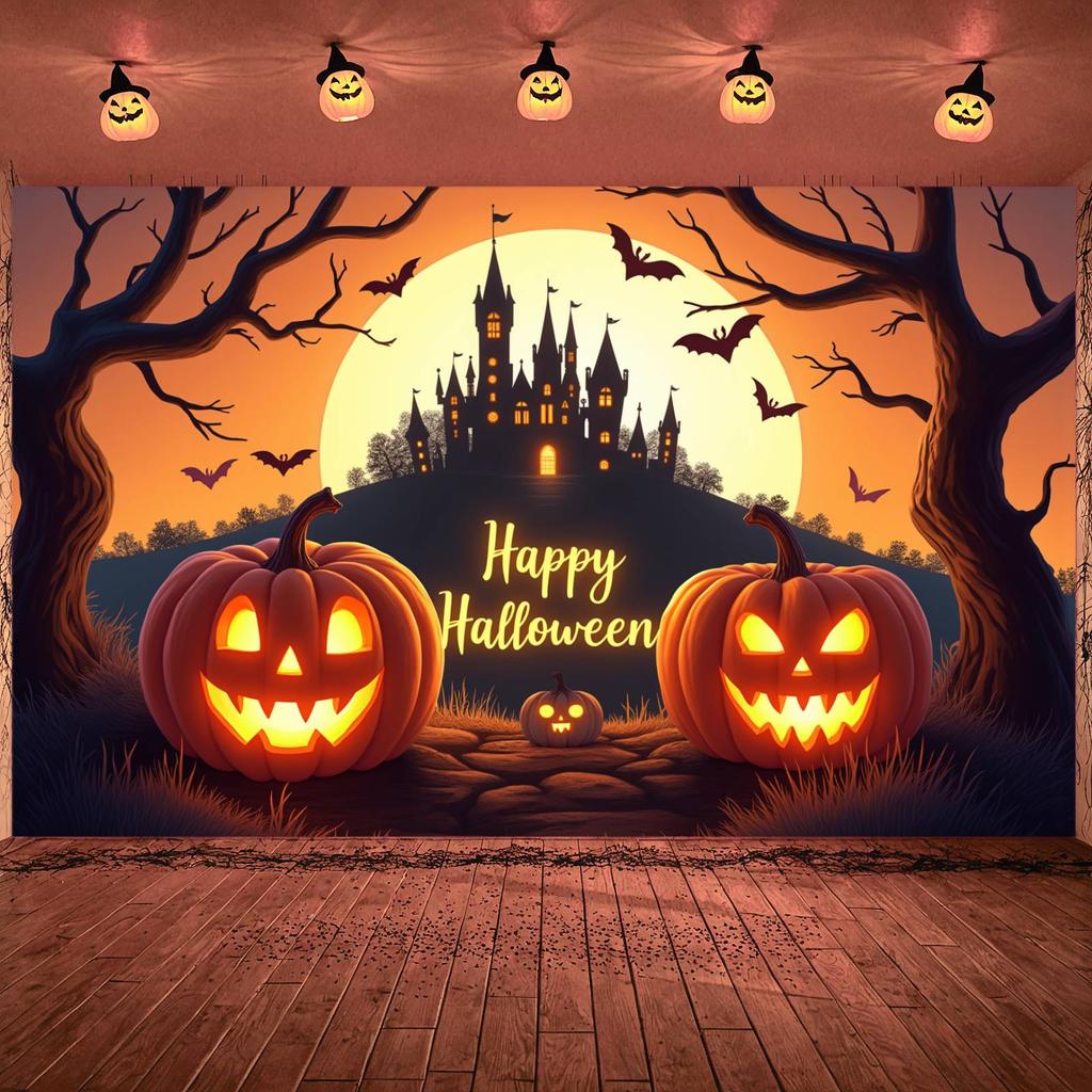 Event Banner Full Moon Halloween Party Banner Spooky Banner Halloween Decor For Fall Festival Outdoor Event Indoor Party