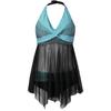 2024 New Sexy Swimwear Summer Women Tankini Sets Stripe Print Backless Halter Two Pieces Swimsuit Beachwear Swimdress Sets
