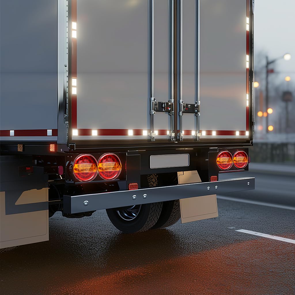 LED Truck Tail 12V 24V Round Tail Signal Brake Red and Yellow Light, Lamp, Light, Light,