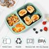 4 Pezzi Contenitore per Pranzo Diviso a 4 Scomparti per Snack con Coperchio Senza BPA Riutilizzabile Impilabile Scatola per Meal Prep per Lavoro Viaggio Picnic