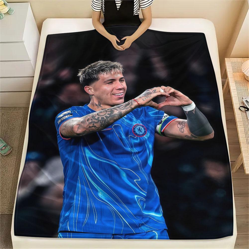 Enzo Printed Flannel Blanket, Soft Throw for Bedroom Sofa, Washable, Fan Merchandise, Great Gift.