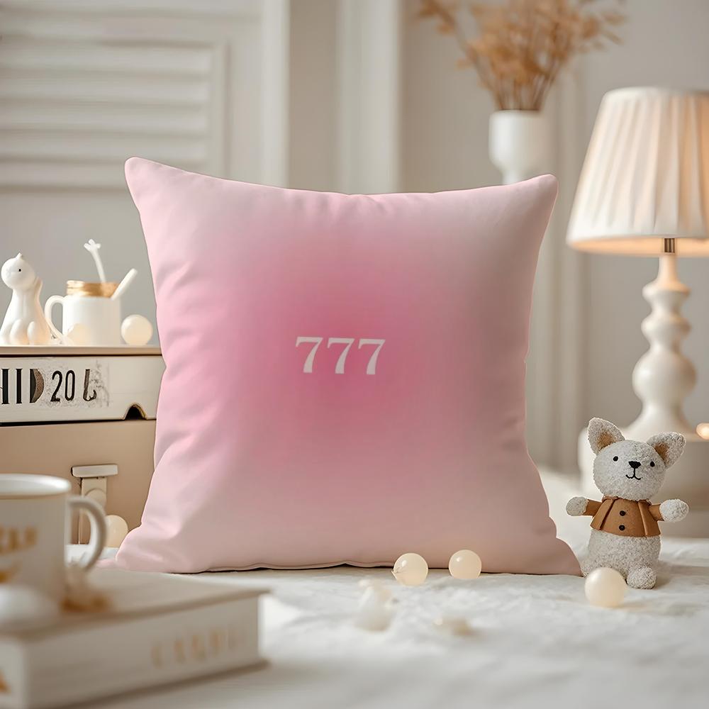 Seven Star Lucky Angel Numbers Cushion Cover Antidustmite Pillowcase Invisible zipper silky short plush Sofa cushion cover