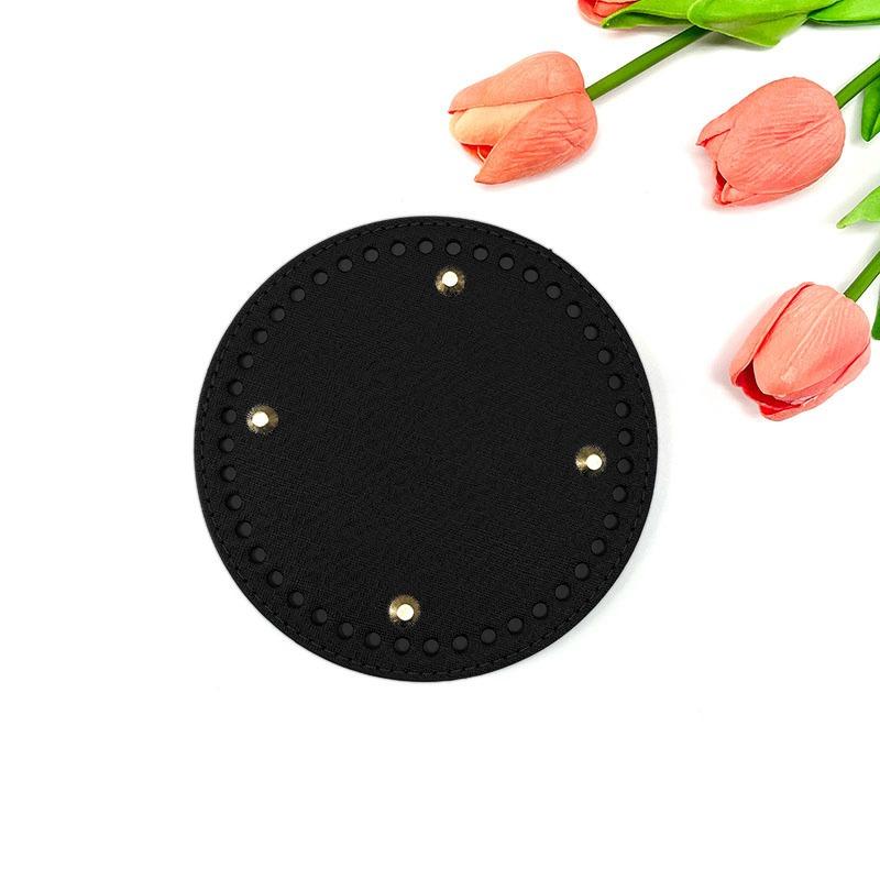 1-5Pcs Handmade Round/Oval Bottom PU Leather For Knitted Bag Wear-Resistant Accessories Bottom With Holes DIY Crochet Bag Bottom