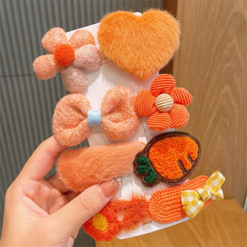 8Pcs/Set Korean Sweet Cute Cartoon Bow Flower Kids Hair Accessories Hair Clip Star Hairpins Set for Girls